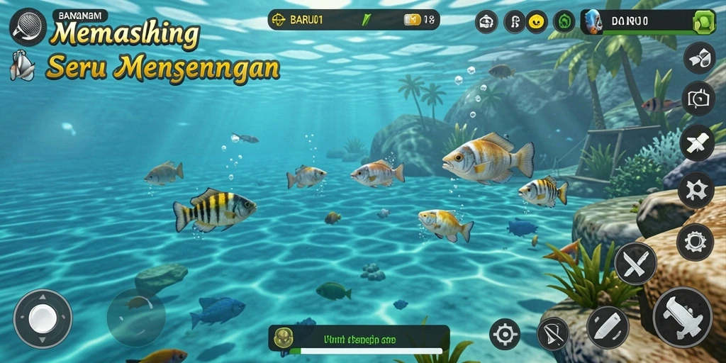 Tangkapan ikan yang luar biasa di BARU01 dengan latar belakang alam yang indah.