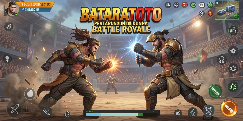 Gameplay Battle Royale yang seru dan kompetitif di BATARATOTO.