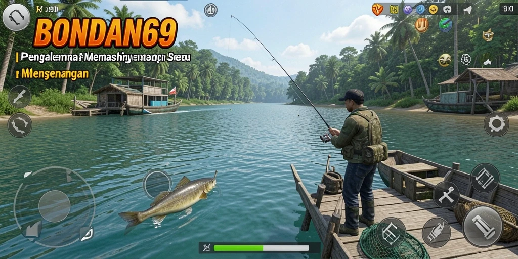 Screenshot gameplay BONDAN69 menampilkan aksi memancing yang seru.