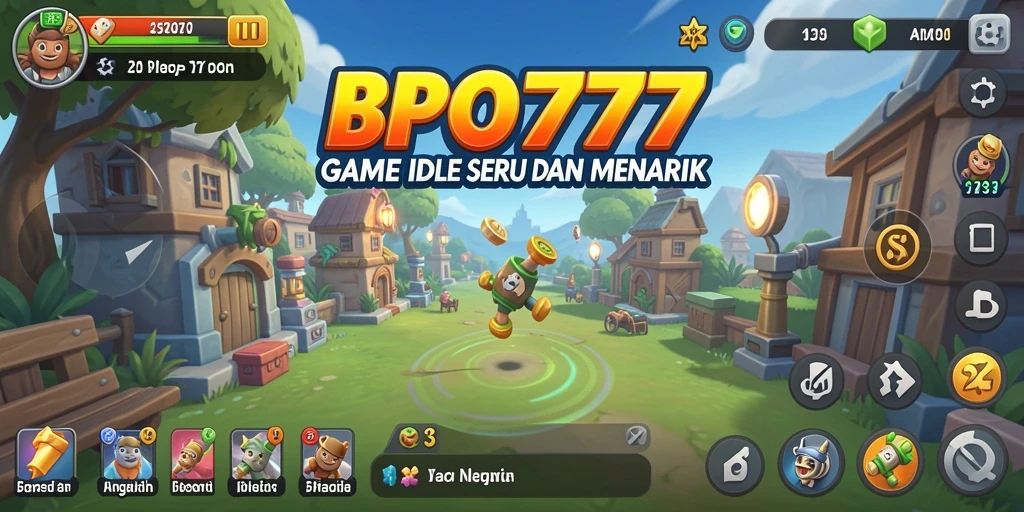 Tampilan gameplay <strong>BPO777</strong> yang menarik dengan karakter lucu dan desain warna-warni.