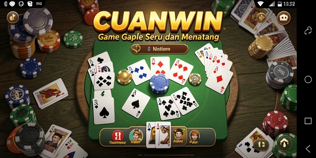 Tangkapan layar gameplay CUANWIN menampilkan pertarungan seru antar pemain Gaple.