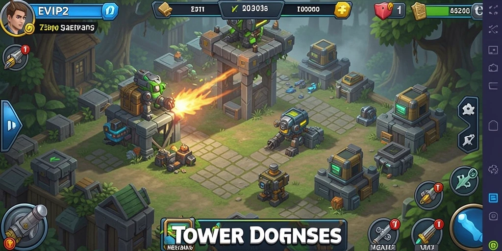 Tangkap momen mendebarkan dari gameplay Tower Defense di EVIP2.