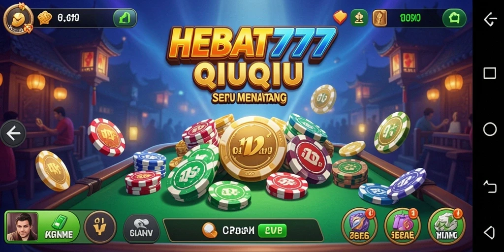 Tampilan gameplay seru dari HEBAT777 saat bermain QiuQiu.