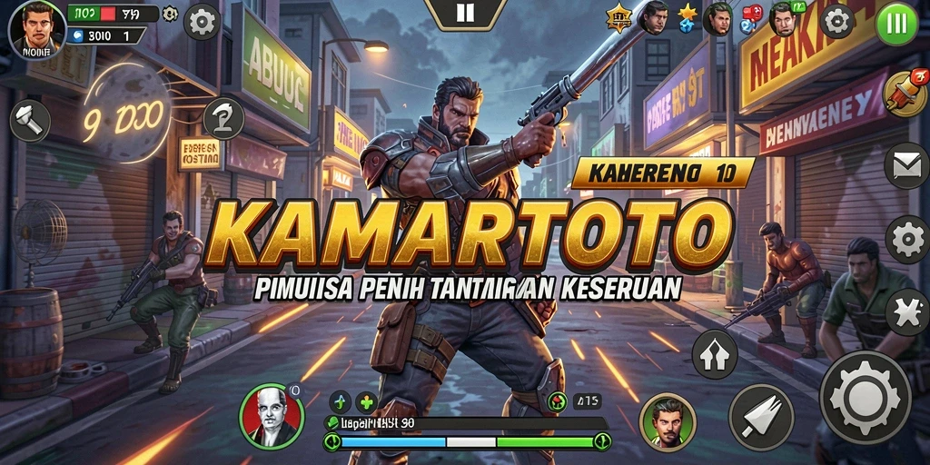 Tampilan utama gameplay KAMARTOTO yang menunjukkan interaksi karakter.