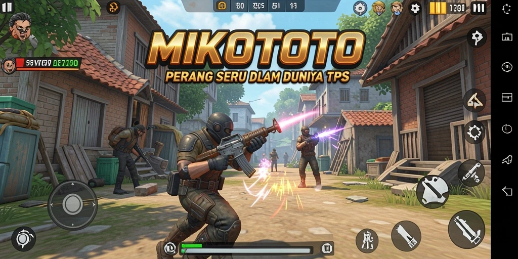 Screenshot gameplay MIKOTOTO menampilkan aksi pertempuran intens.