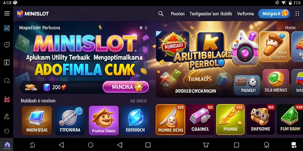 Screenshot MINISLOT menampilkan antarmuka pengguna yang sederhana dan fungsional.