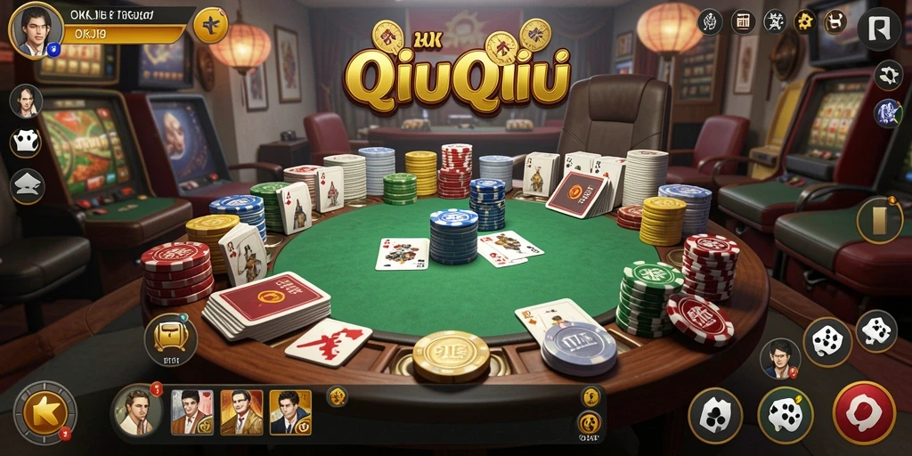 Tampilan gameplay seru dari permainan QiuQiu OKJK.