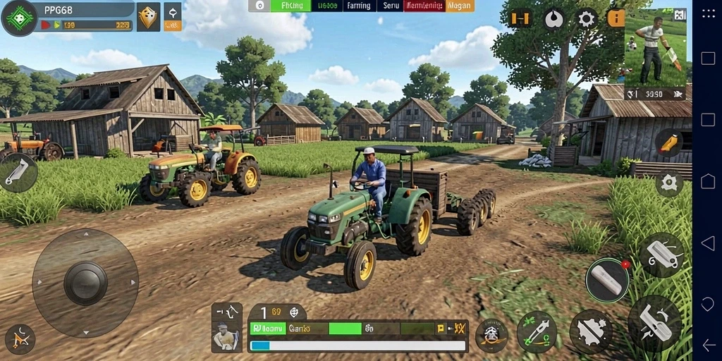 Gameplay seru PGG68 dengan berbagai aktivitas bercocok tanam.