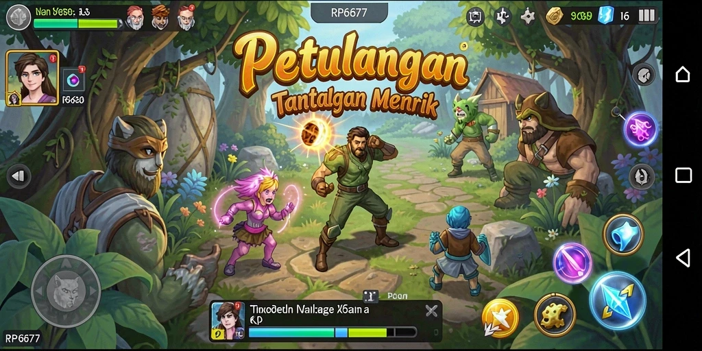 Tampilan seru gameplay RP6677 dengan petualangan menegangkan.