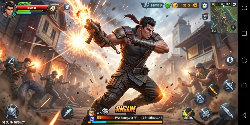 Gameplay RSNGAME yang mendebarkan dan penuh aksi.