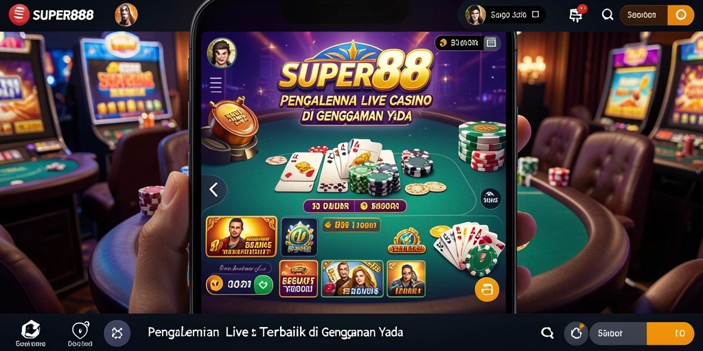 Screenshot gameplay <strong>SUPER88</strong> yang menampilkan suasana Live Casino yang mendebarkan.