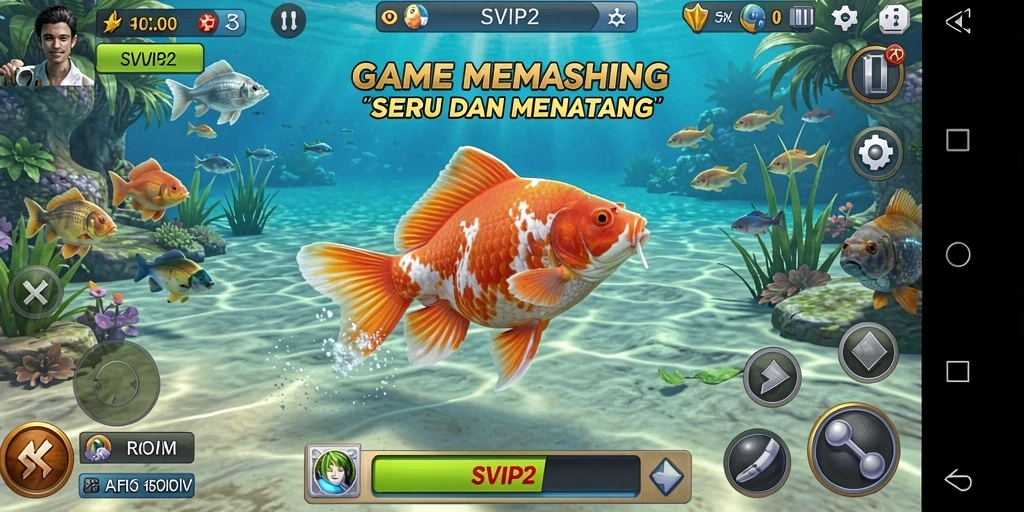Tampilan gameplay SVIP2 yang menampilkan pengalaman memancing yang seru.