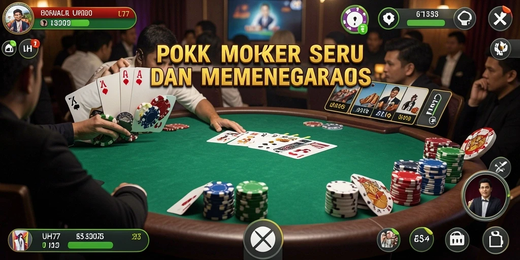 Tampilan gameplay UH77 yang menarik dan penuh aksi poker.
