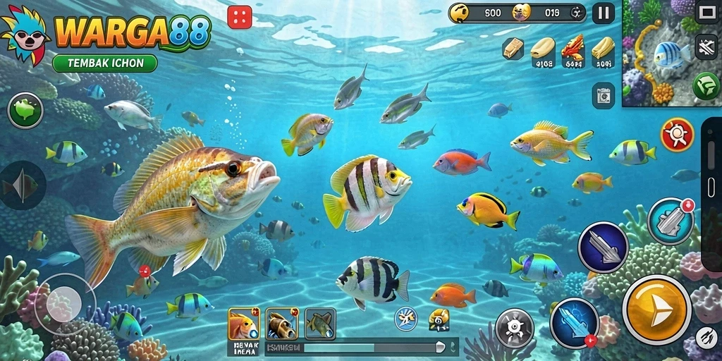 Gameplay seru WARGA88 dalam aksi Tembak Ikan.